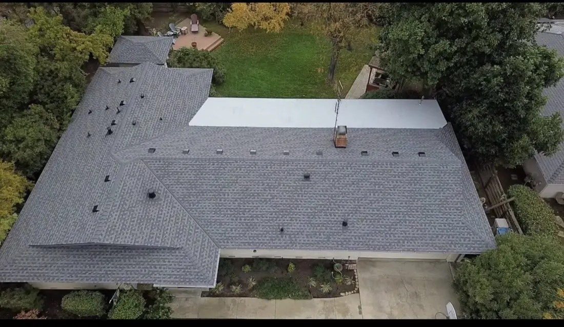 Completed shingle roof replacement in the Fresno area by CJM Roofing