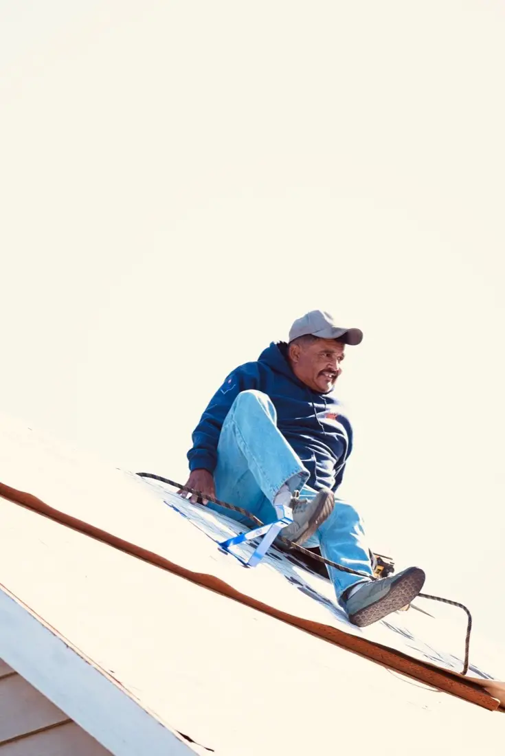 CJM roofer working on a Fresno roof